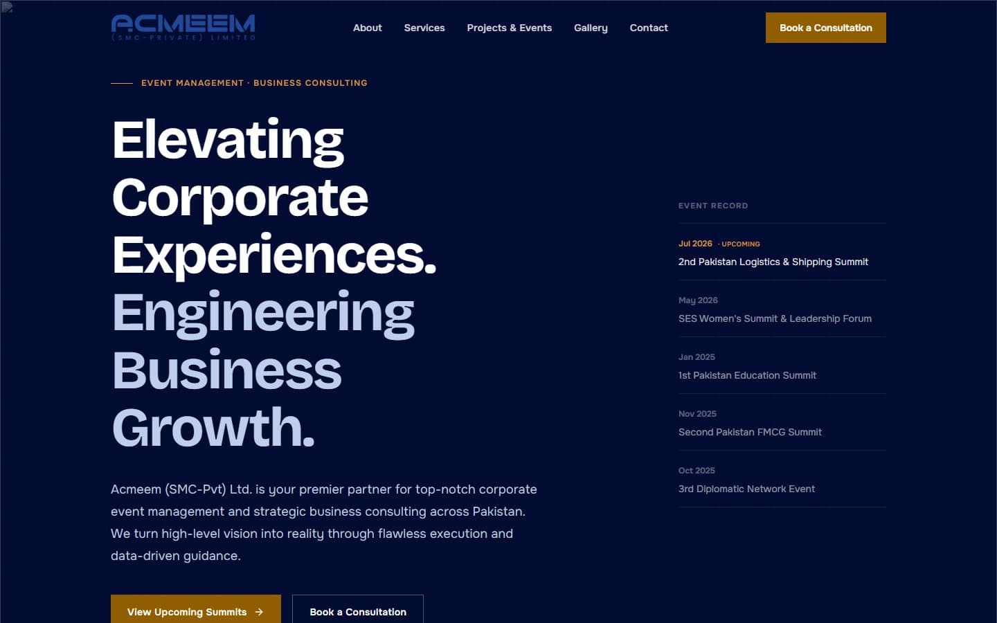 Acmeem website homepage