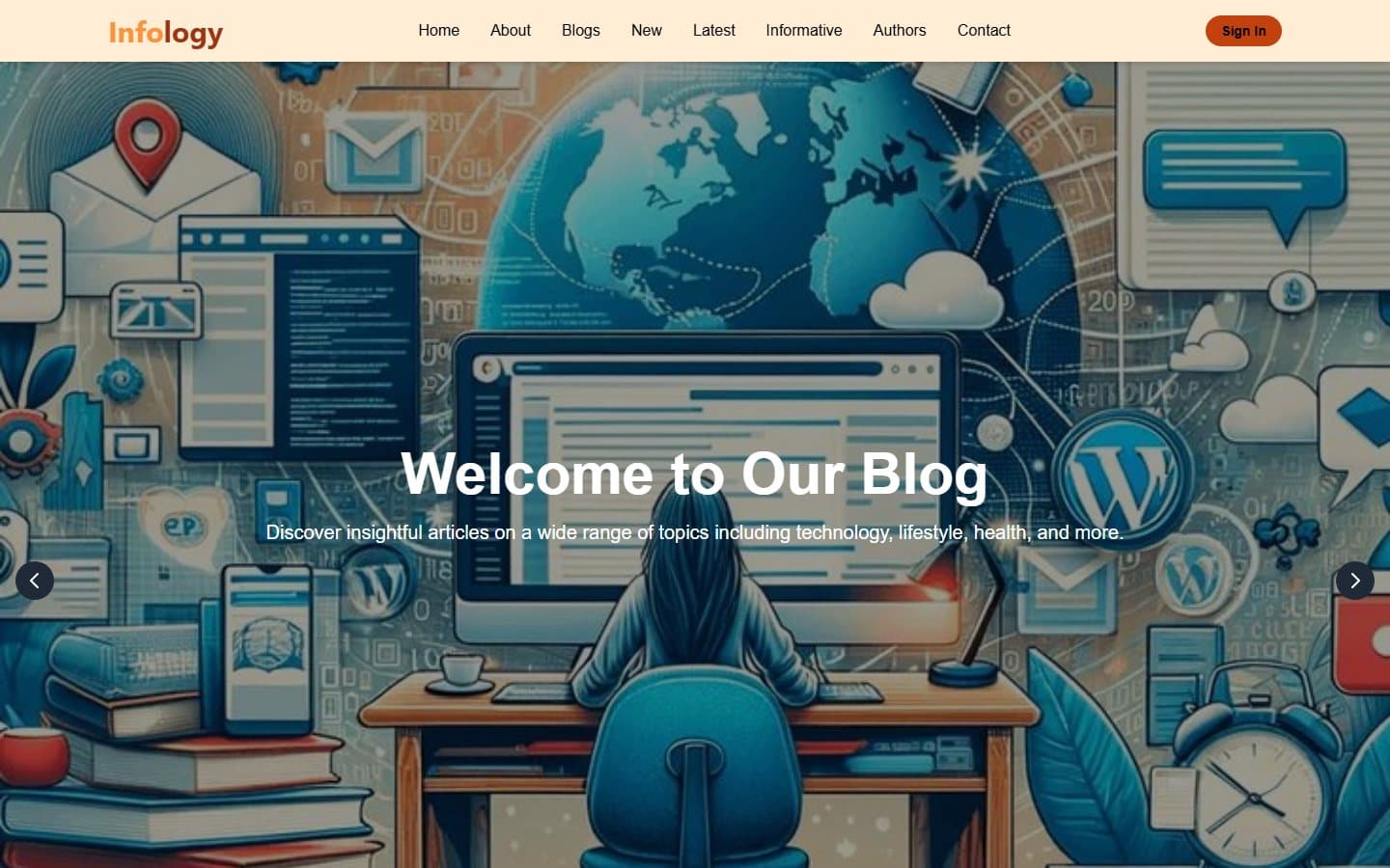 Infology website homepage